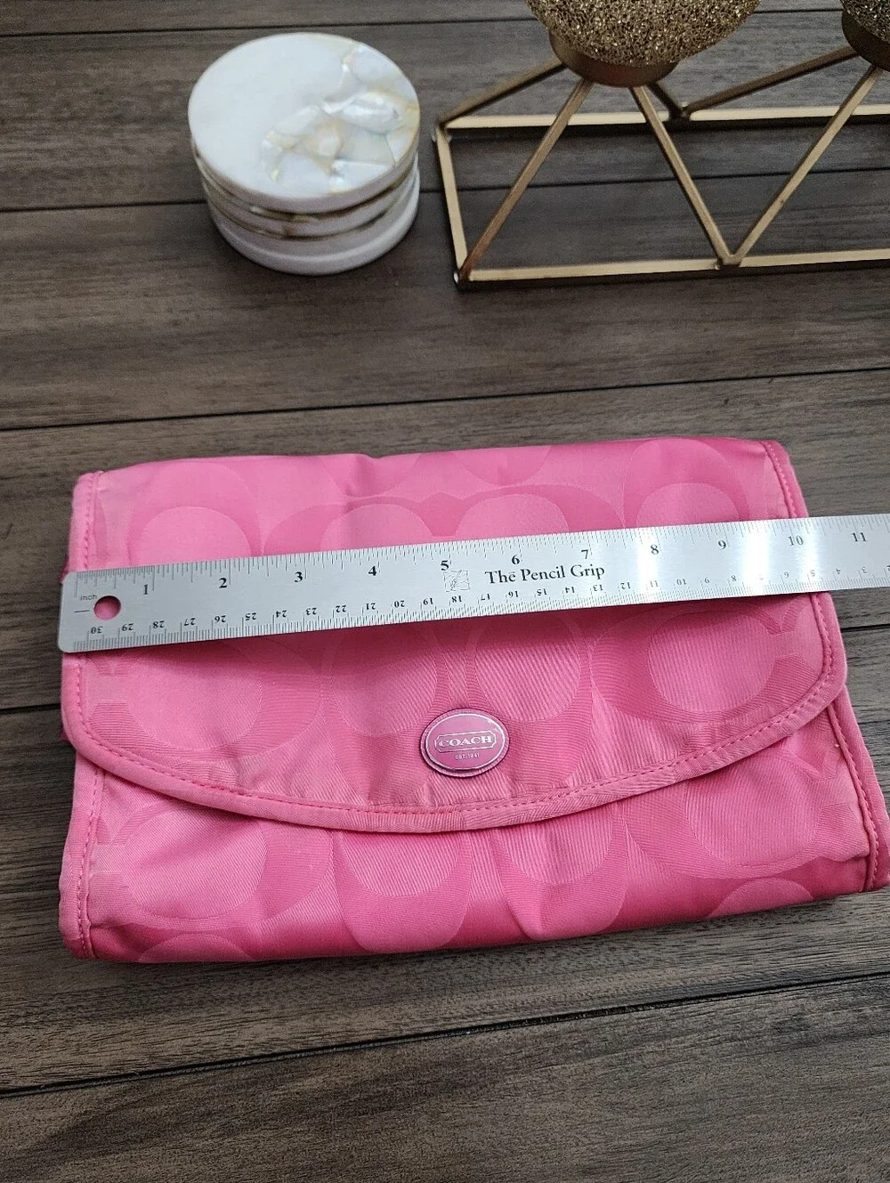 Coach Pink Signature Nylon Travel Case